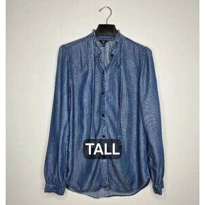 GAP Denim Lyocell Button-Down Shirt M Tall